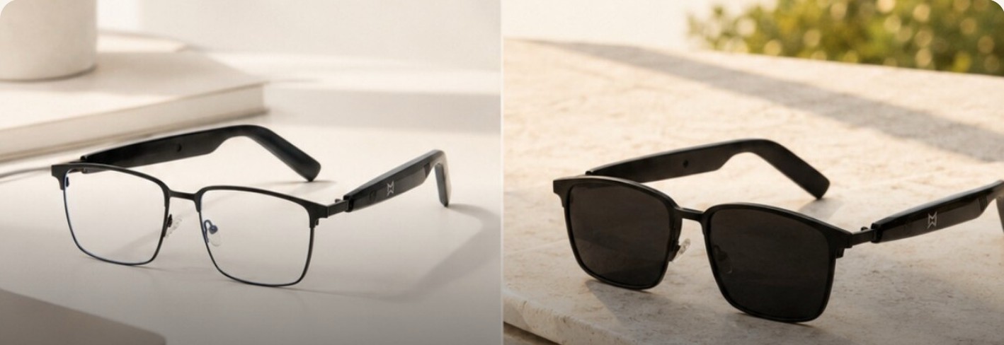 Magna in clear and tinted modes, side by side