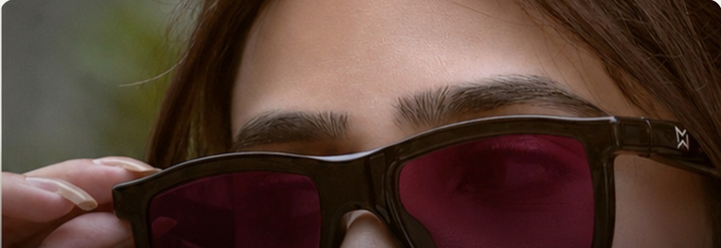 Close-up of Maverick's adaptive ruby lenses