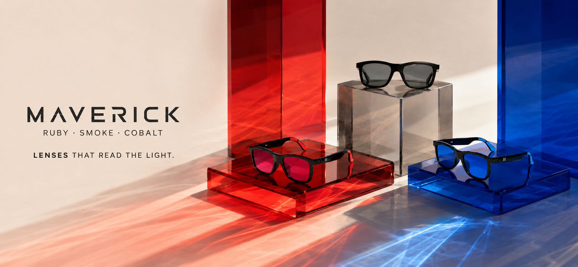 Home Maverick — Ruby, Smoke and Cobalt lenses